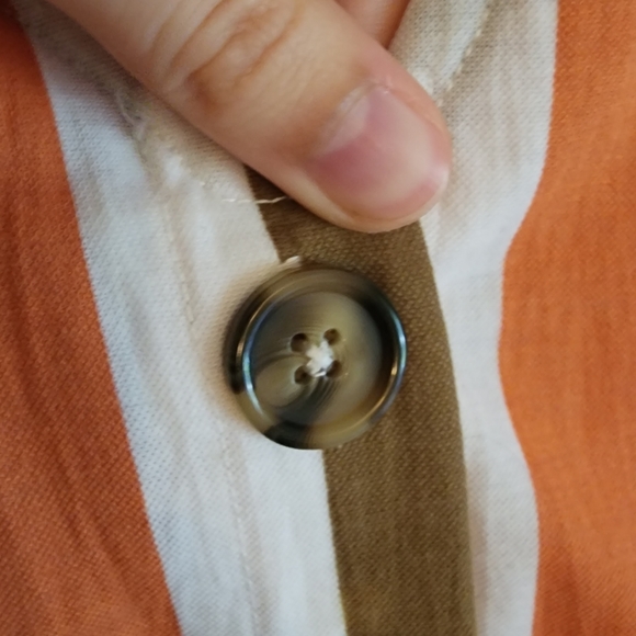 Cotton striped midi summer dress button down v neck - Picture 4 of 8